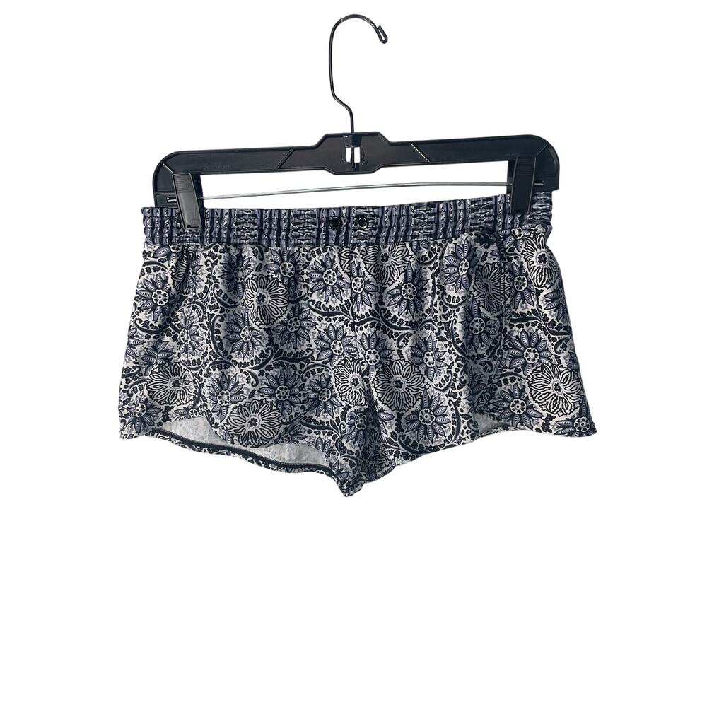 Volcom blue/gray black pull on stretch unlined athletic shorts women's medium